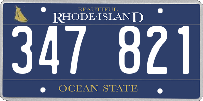 RI license plate 347821
