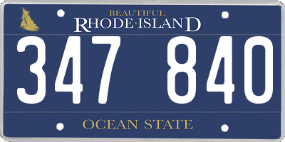 RI license plate 347840