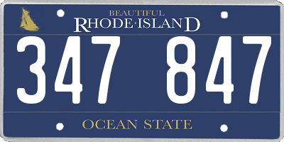 RI license plate 347847