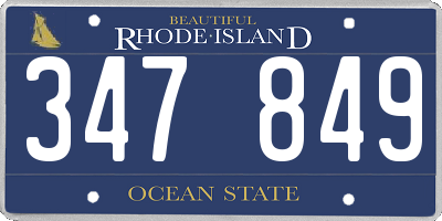 RI license plate 347849