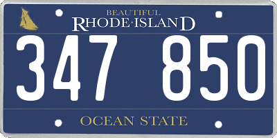 RI license plate 347850