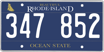 RI license plate 347852