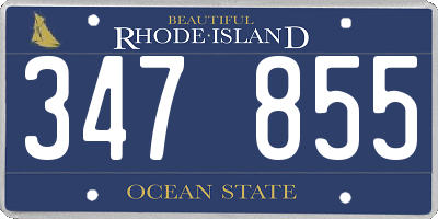 RI license plate 347855