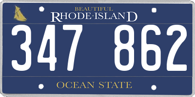RI license plate 347862