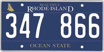 RI license plate 347866