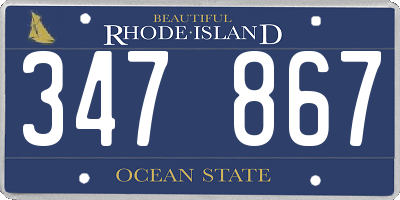 RI license plate 347867