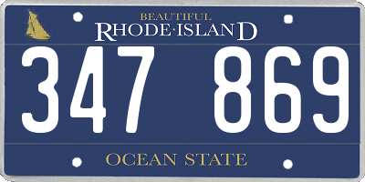 RI license plate 347869