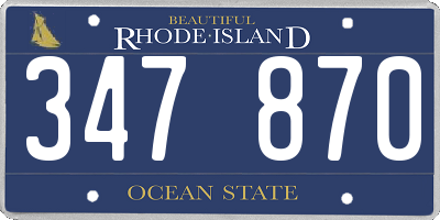 RI license plate 347870