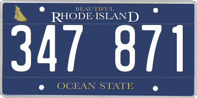 RI license plate 347871