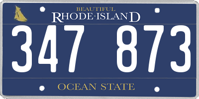 RI license plate 347873