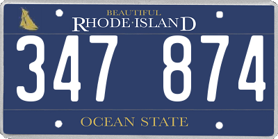 RI license plate 347874
