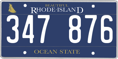 RI license plate 347876