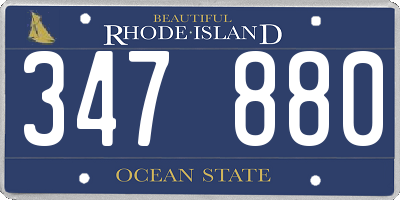 RI license plate 347880