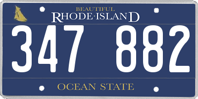 RI license plate 347882