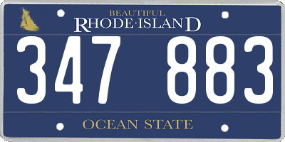 RI license plate 347883