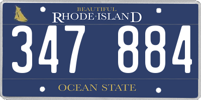 RI license plate 347884