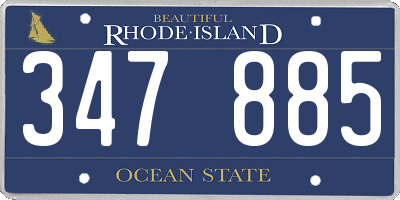 RI license plate 347885