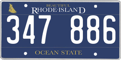 RI license plate 347886