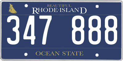 RI license plate 347888