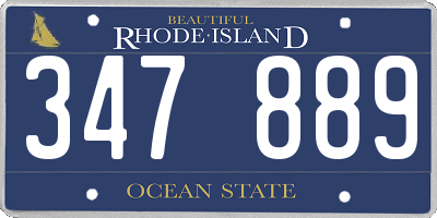 RI license plate 347889