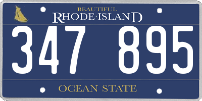 RI license plate 347895