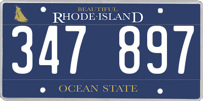 RI license plate 347897