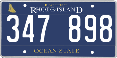 RI license plate 347898