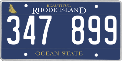 RI license plate 347899