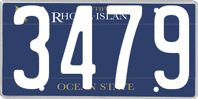 RI license plate 3479