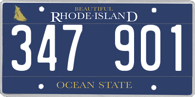 RI license plate 347901