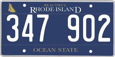 RI license plate 347902