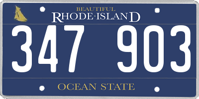 RI license plate 347903