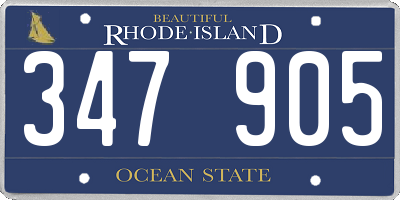 RI license plate 347905