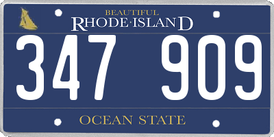RI license plate 347909