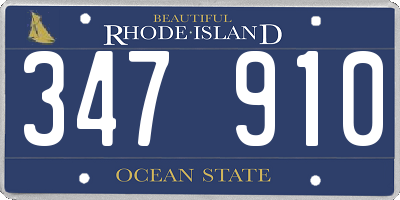 RI license plate 347910