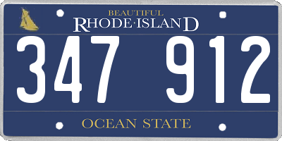 RI license plate 347912
