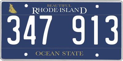 RI license plate 347913