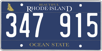 RI license plate 347915