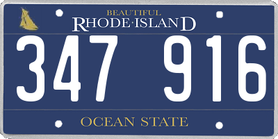 RI license plate 347916