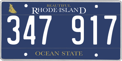 RI license plate 347917
