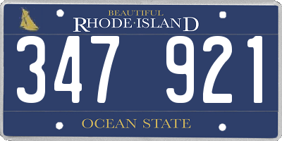 RI license plate 347921