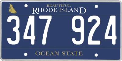 RI license plate 347924