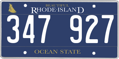 RI license plate 347927