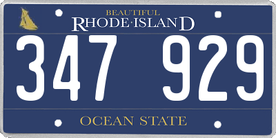RI license plate 347929