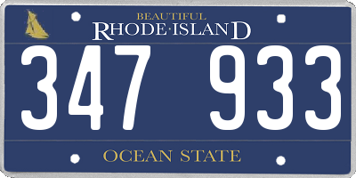 RI license plate 347933