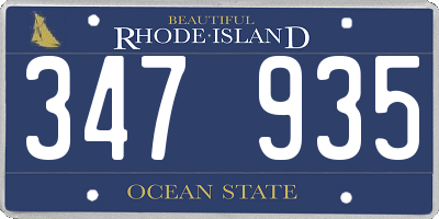 RI license plate 347935