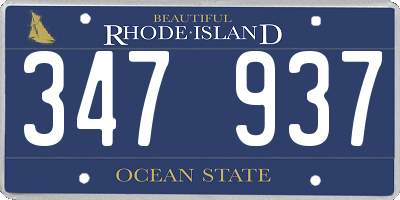 RI license plate 347937