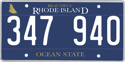 RI license plate 347940