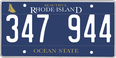 RI license plate 347944