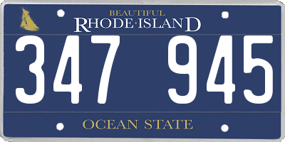 RI license plate 347945